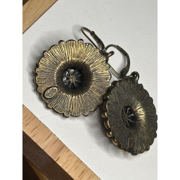 Premier Designs Vintage-Style Bronze & Black Beaded Dangle Earrings With Leverba - Picture 5 of 7